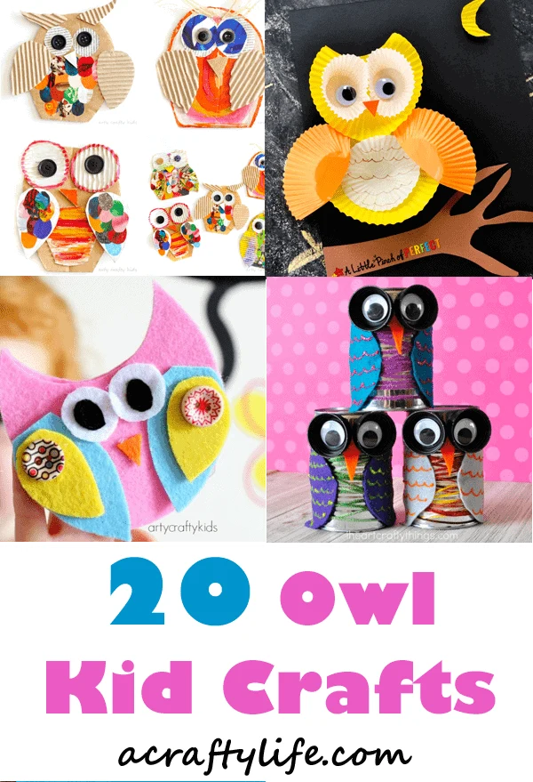 owl kid crafts - crafts for kids - kid craft -#kidscraft #preschool #craftsforkids acraftylife.com