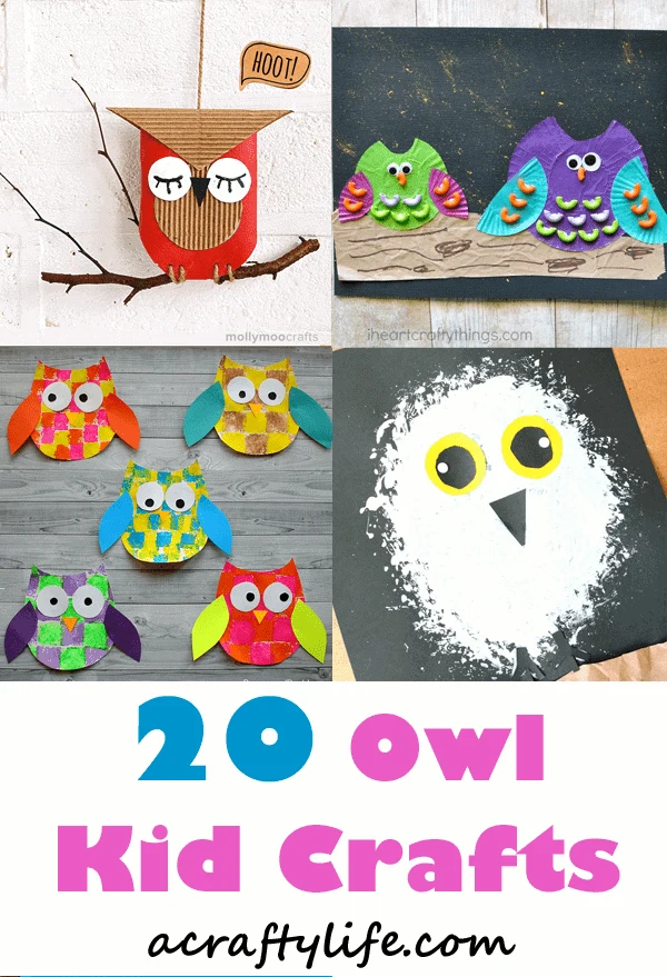 owl kid crafts - crafts for kids - kid craft -#kidscraft #preschool #craftsforkids acraftylife.com