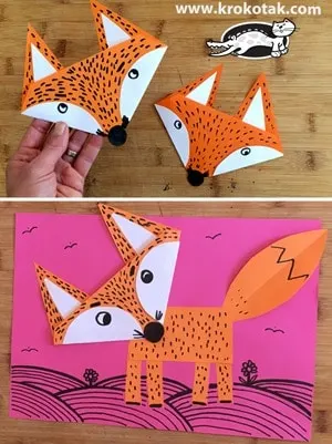 fox Crafts for kids- fall kid craft - letter F - woodland craft - fox craft preschool - acraftylife.com #kidscrafts #craftsforkids #preschool