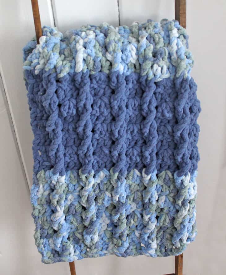 Make a chunky crochet blanket pattern.