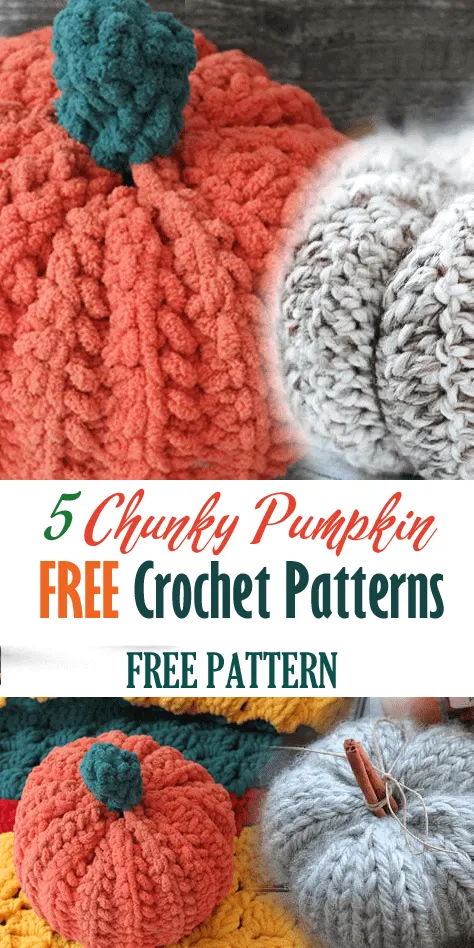 free chunky crochet pumpkin patterns - acraftylife.com -bulky yarn free printable crochet pattern chunky pattern #crochet #crochetpattern #freecrochetpattern