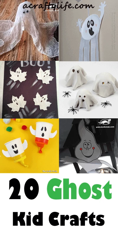 ghost kid crafts - halloween kid craft - fall kid craft -acraftylife #kidscraft #craftsforkids #preschool