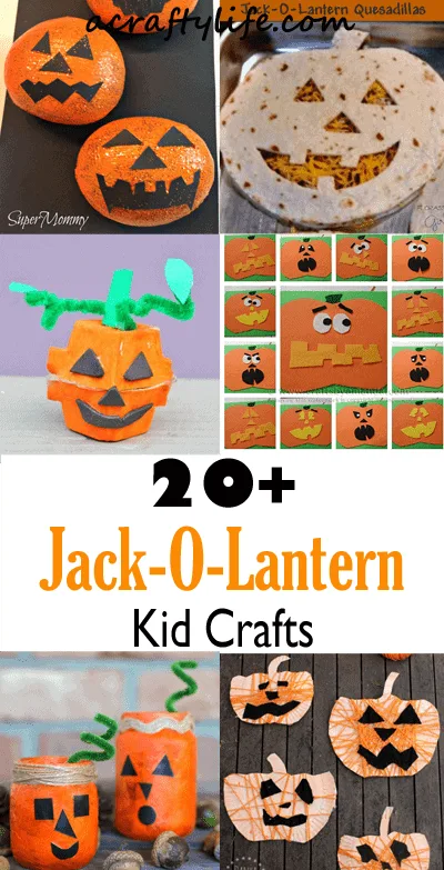 jack-o-lantern crafts for preschoolers -fall kid craft - halloween kid craft- crafts for kids - acraftylife.com #kidscraft #craftsforkids #preschool