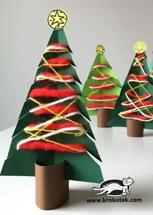 christmas tree kid crafts - christmas kid craft - arts and crafts activities - acraftylife.com #kidscraft #craftsforkids #preschool