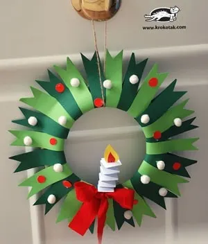 christmas wreath crafts for kids - christmas kid craft - arts and crafts activities - acraftylife.com #kidscraft #craftsforkids #preschool