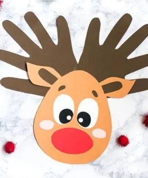 Make fun Christmas crafts. reindeer crafts for kids - rudolph kid craft - christmas kid craft - acraftylife.com #kidscraft #craftsforkids #preschool