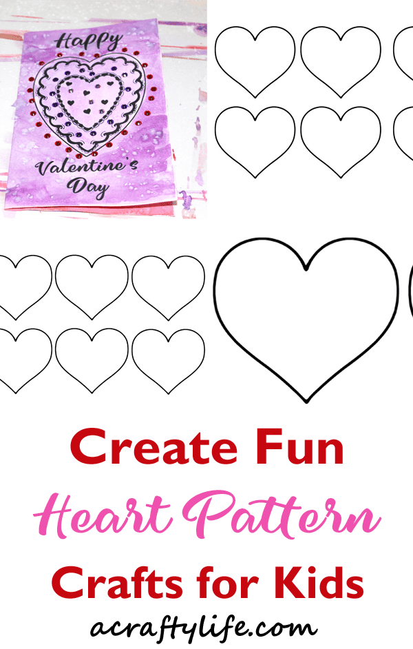 free large, medium, small pattern for heart - valentine's day crafts for kids- heart kid crafts - acraftylife.com #preschool #kidscraft #craftsforkids