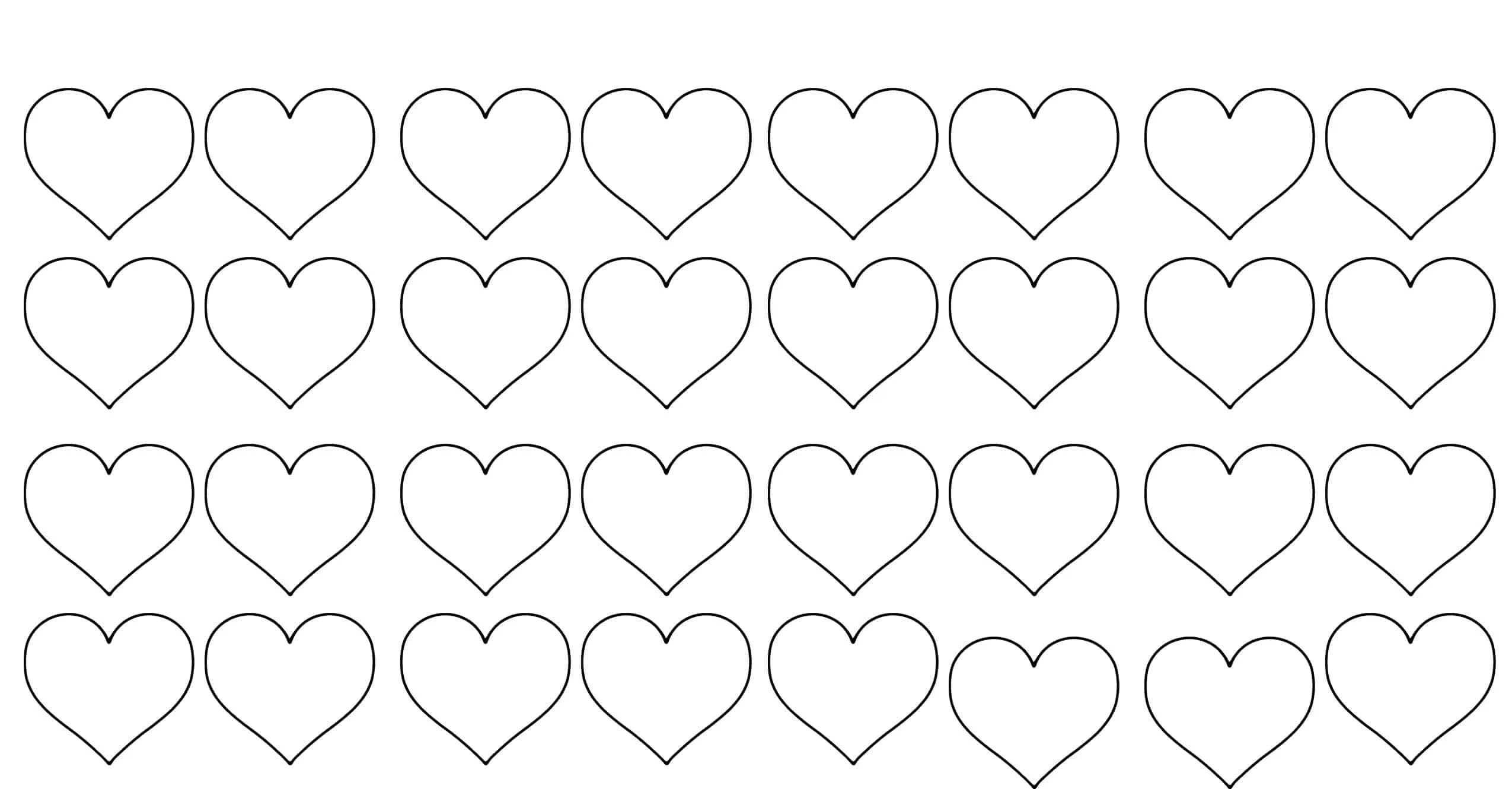 free large, medium, small pattern for heart - valentine's day crafts for kids- heart kid crafts - acraftylife.com #preschool #kidscraft #craftsforkids