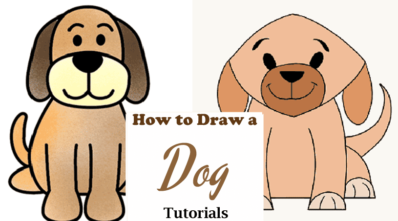 How to draw a dog step by step - easy drawing tutorials - videos- acraftylife.com #kidscraft #craftsforkids #drawing