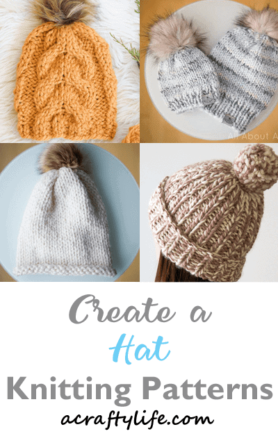 hat knitting patterns -free knit pattern -acraftylife.com #diy #knittingpattern #knit