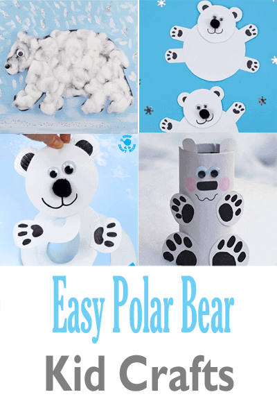 polar bear crafts for preschoolers- arts and crafts activities -winter kid craft- acraftylife.com #kidscraft #craftsforkids #winter #preschool