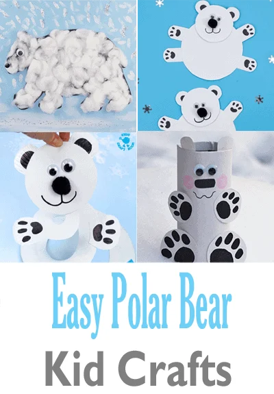 polar bear crafts for preschoolers- arts and crafts activities -winter kid craft- acraftylife.com #kidscraft #craftsforkids #winter #preschool