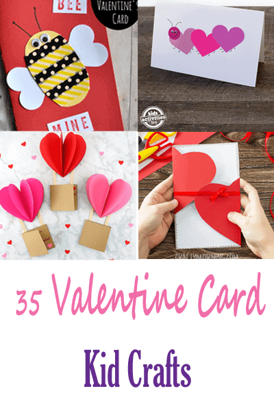 Valentine's Day crafts for preschoolers- valentine's day card crafts for kids- heart kid crafts - acraftylife.com #preschool #kidscraft #craftsforkids