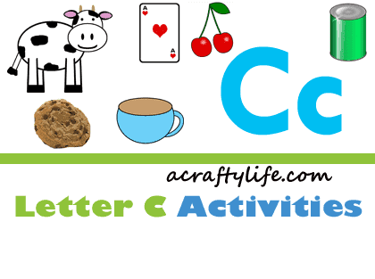 Letter C Activities & Book- Crafts for Letter C- Preschool kid craft - alphabet math recipe acraftylife.com #preschool #craftsforkids #kidscrafts