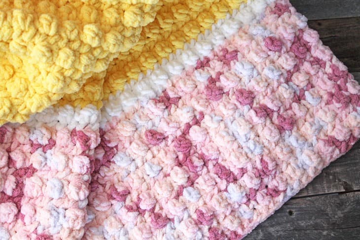 colorful crochet blanket throw pattern - free printable PDF - bernat blanket yarn 