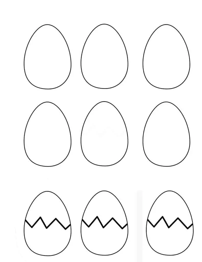 printable glitter Easter egg template kid crafts - crafts for kids - spring craft for kids -acraftylife.com #kidscraft #craftsforkids #preschool