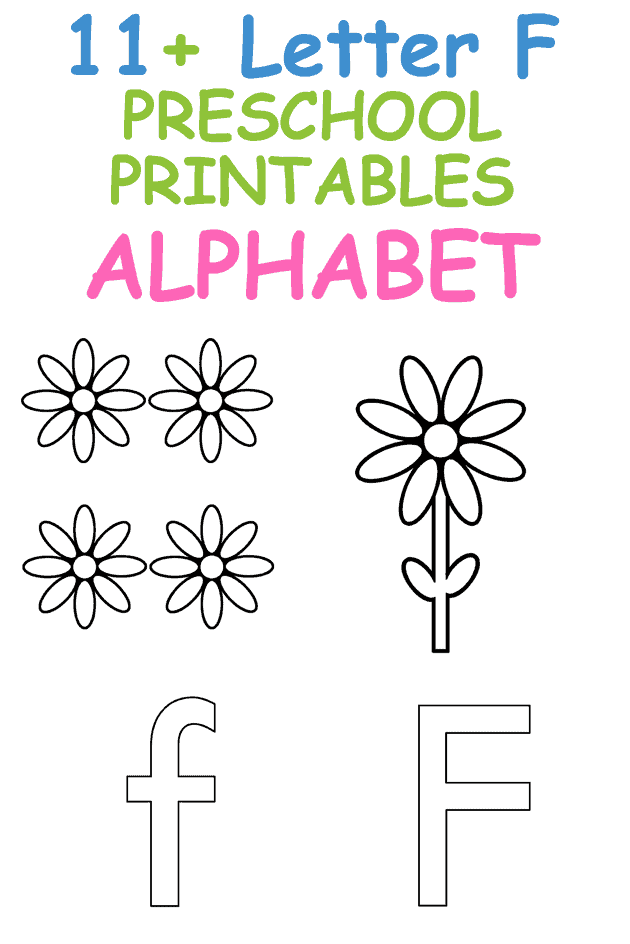 Letter F Printable Worksheets for Preschoolers - template Activities - Crafts for Letter F - Preschool kid craft - alphabet math recipe acraftylife.com #preschool #craftsforkids #kidscrafts