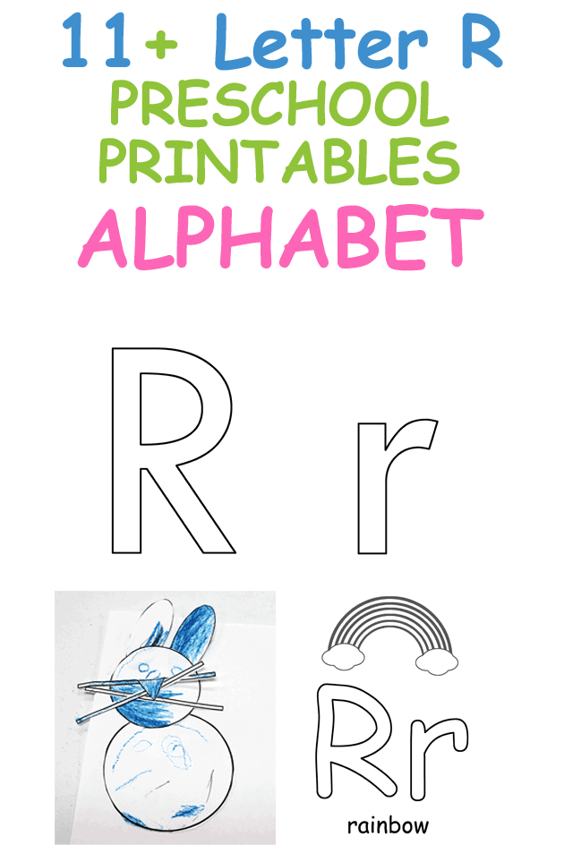 Letter R Printable Worksheets for Preschoolers - template Activities - Crafts for Letter R - Preschool kid craft - alphabet math recipe acraftylife.com #preschool #craftsforkids #kidscrafts