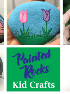 Rock Kid Crafts - rock painting - acraftylife.com #kidscrafts #craftsforkids #diy