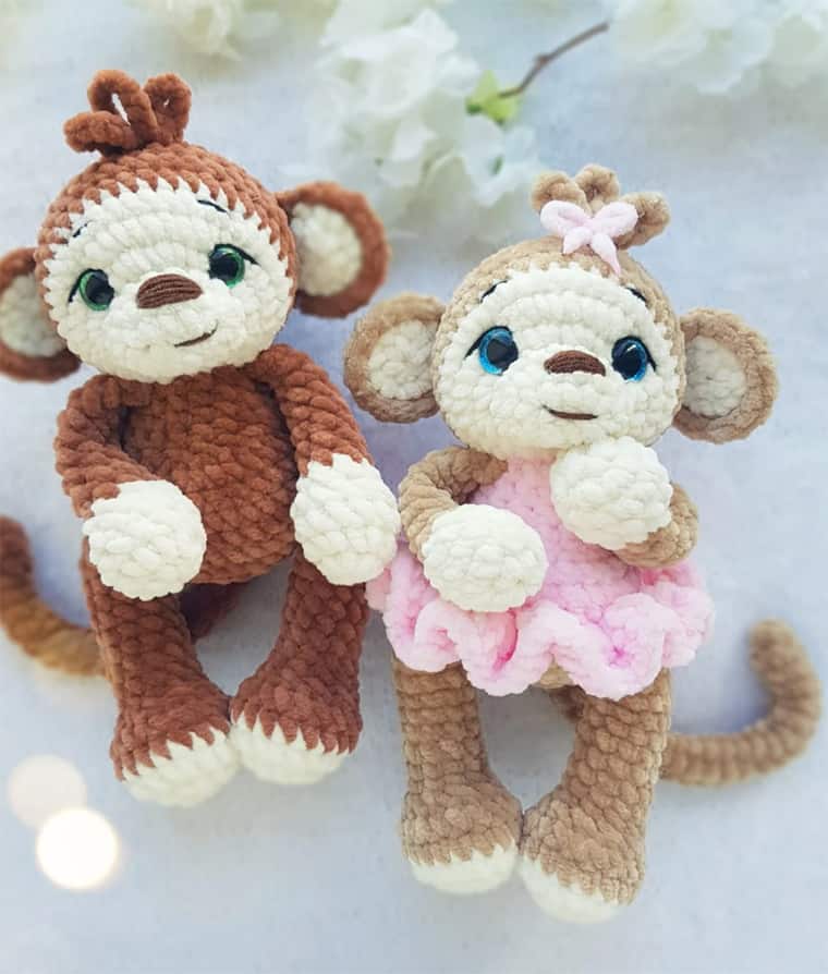 stuffed monkey plush crochet pattern