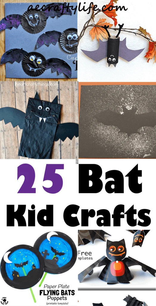 bat craft for kids - Halloween kid craft - fall kid craft -acraftylife #kidscraft #craftsforkids #preschool