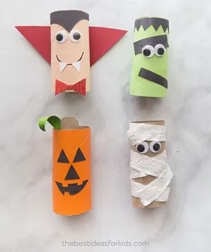  toilet paper roll halloween kid craft- crafts for kids - acraftylife.com #kidscraft #craftsforkids #preschool