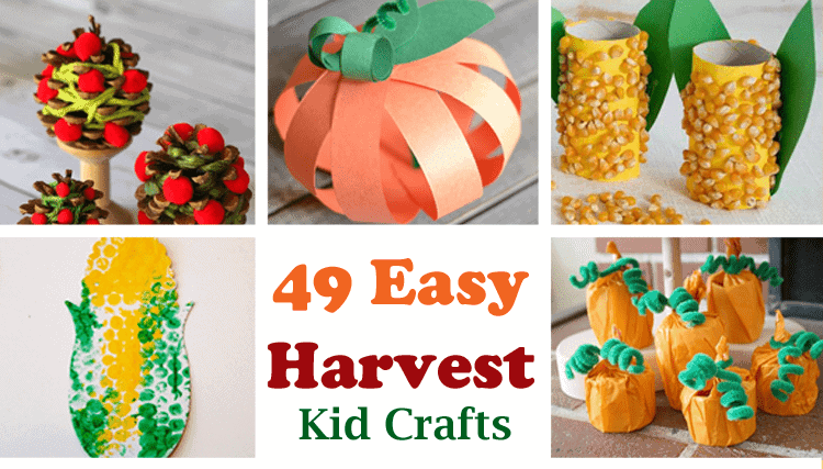 harvest crafts for preschool -fall kid crafts crafts for kids- acraftylife.com #preschool #craftsforkids #kidscrafts