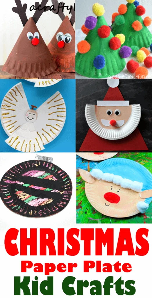 christmas paper plate kid craft - arts and crafts activities - amorecraftylife.com #kidscraft #craftsforkids #christmas #preschool