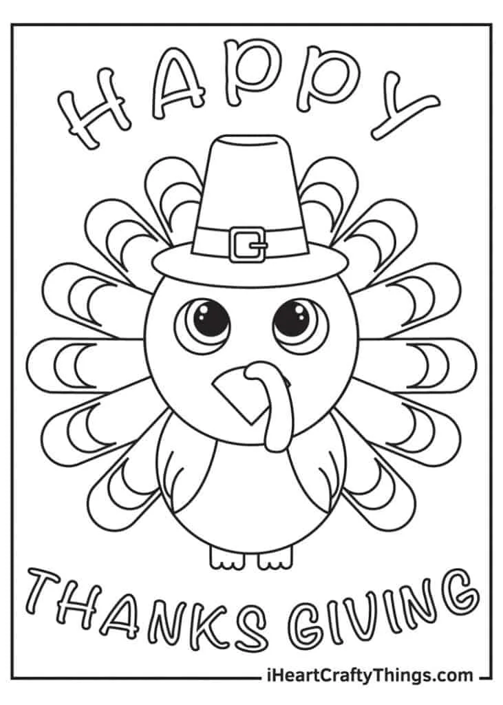 turkey coloring for page - fall kid craft - thanksgiving kid craft - acraftylife.com #kidscraft #craftsforkids #preschool