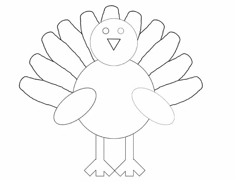 turkey coloring for page - fall kid craft - thanksgiving kid craft - acraftylife.com #kidscraft #craftsforkids #preschool