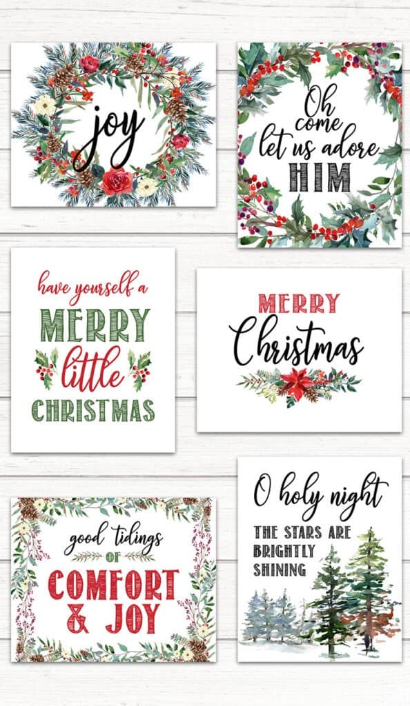 Joy Printable-Joy Print-Mistletoe Wreath Print-Farmhouse Christmas Joy Print-Wreath Joy Print-Christmas Printable-Christmas Wreath Print Joy
