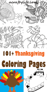 101+ Cute Thanksgiving Coloring Pages - Free Printables - A Crafty Life