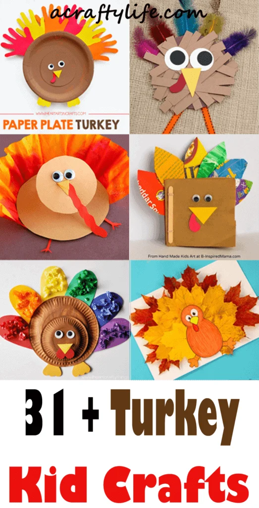 turkey craft for preschoolers - fall kid craft - thanksgiving kid craft - acraftylife.com #kidscraft #craftsforkids #preschool