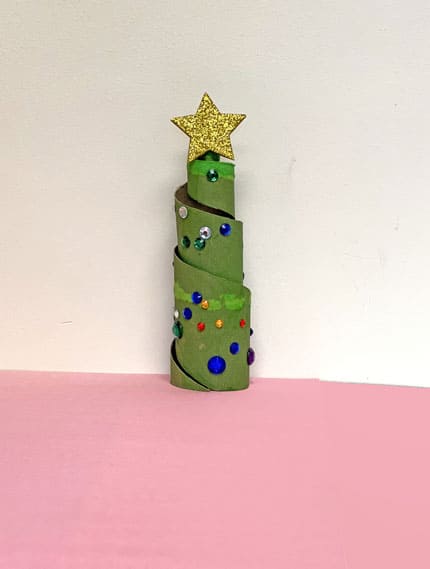 easy paper roll Christmas tree craft