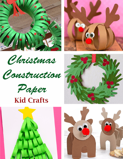 21 Easy Christmas Crafts with Construction Paper for Kids to Try