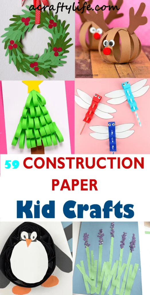 construction paper craft  - arts and crafts activities - amorecraftylife.com #kidscraft #craftsforkids #preschool 