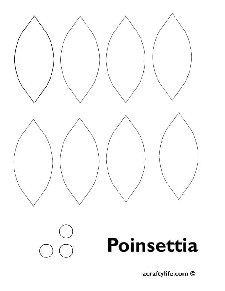 Poinsettia craft for kids - free poinsettia template printable outline -Christmas craft - acraftylife.com #kidscrafts #craftsforkids #diy