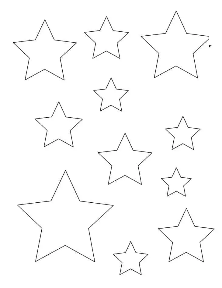 5 Free Star Templates to Make Different Sizes Printable Outlines A