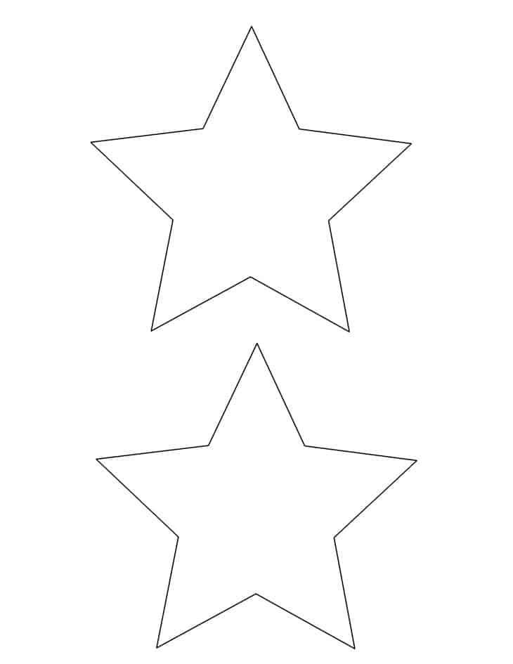 free star template printable outline for crafts - acraftylife.com #kidscrafts #craftsforkids #diy