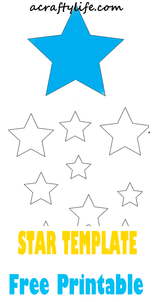 free star template printable outline for crafts - acraftylife.com #kidscrafts #craftsforkids #diy