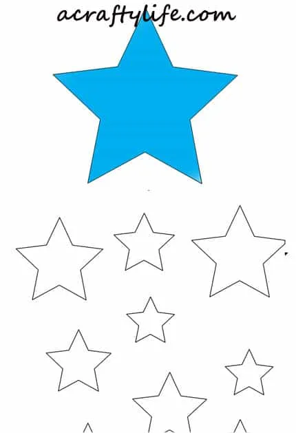 free star template printable outline for crafts - acraftylife.com #kidscrafts #craftsforkids #diy