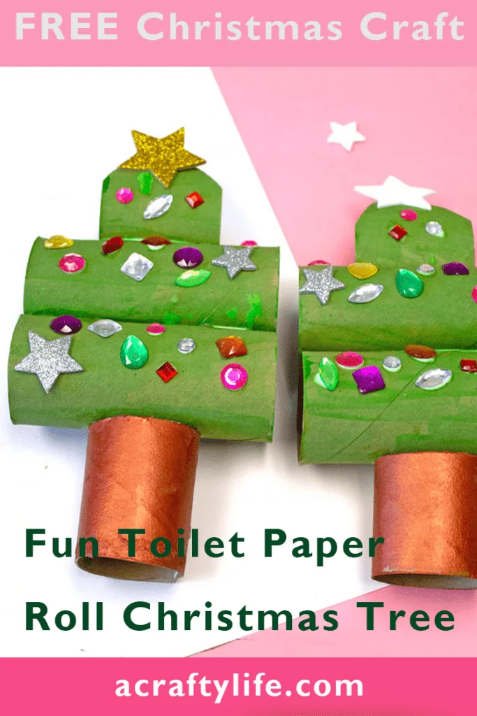 toilet paper roll Christmas Tree Craft - christmas kid craft - arts and crafts activities - acraftylife.com #kidscraft #craftsforkids #christmas #preschool