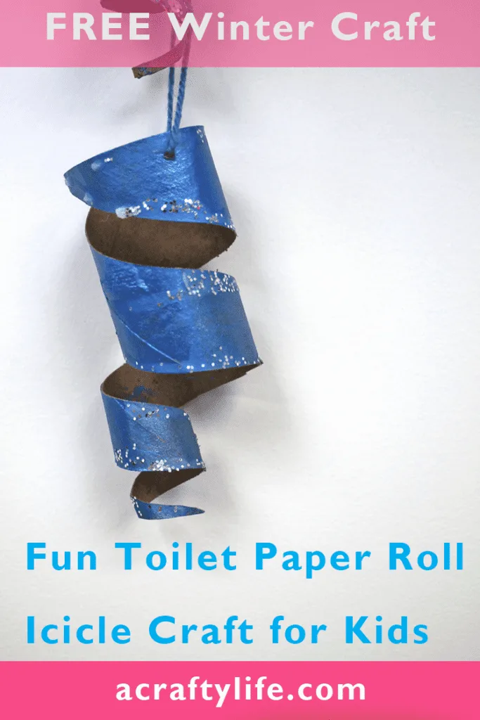 toilet paper roll icicle winter craft for kids- arts and crafts activities -winter kid craft- acraftylife.com #kidscraft #craftsforkids #winter