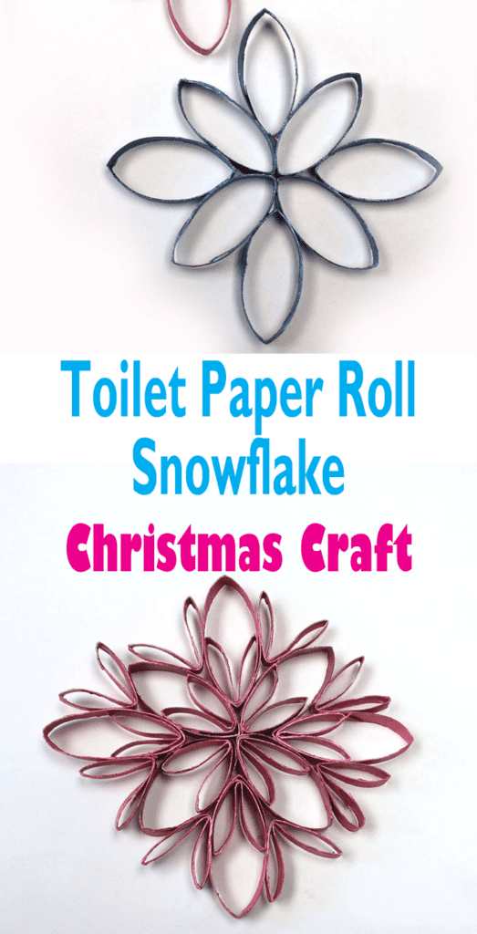 toilet paper roll snowflake for kids- arts and crafts activities -winter kid craft- acraftylife.com #kidscraft #craftsforkids #winter