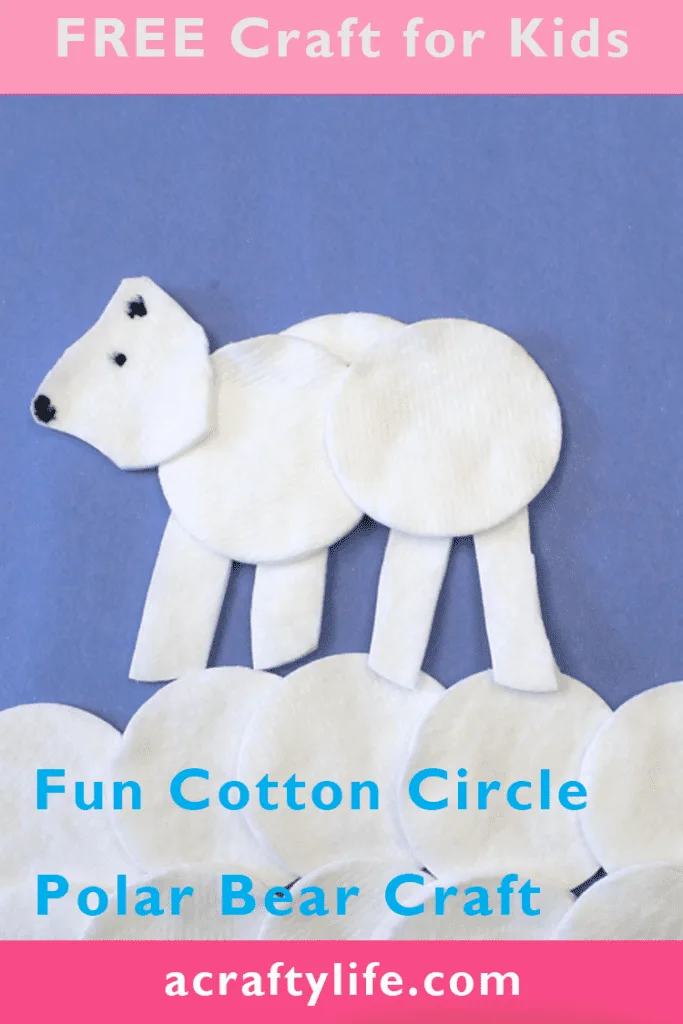 easy polar bear craft for preschool- arts and crafts activities -winter kid craft- acraftylife.com #kidscraft #craftsforkids #winter