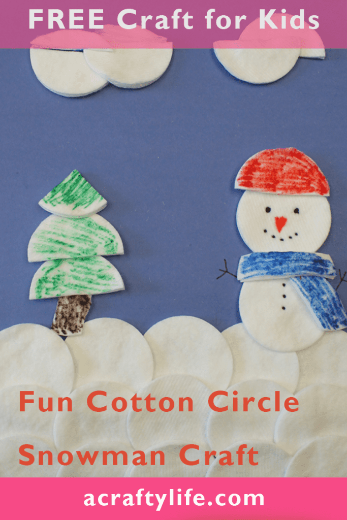 easy snowman craft for preschool- arts and crafts activities -winter kid craft- acraftylife.com #kidscraft #craftsforkids #winter