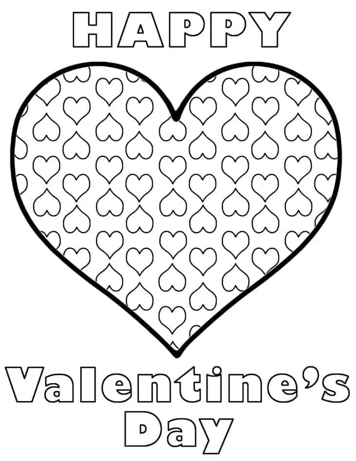 Valentine's Day Heart Coloring Page - free large, medium, small pattern for heart - valentine's day crafts for kids- heart kid crafts - acraftylife.com #preschool #kidscraft #craftsforkids