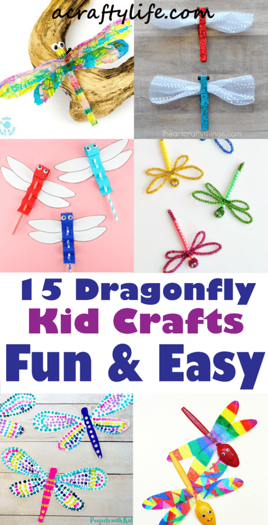 fun dragonfly crafts for preschoolers - arts and crafts for kids - acraftylife.com
