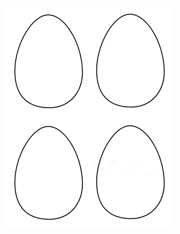 blank Easter egg template medium PDF