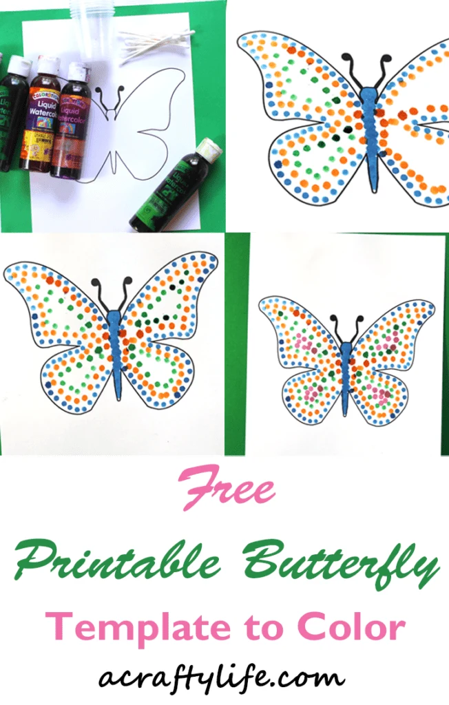 free butterfly template to color printable - acraftylife.com
